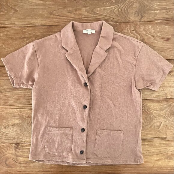 EUC Madewell Knit Lightspun Camp Shirt in Faded Earth, Sz XS - Picture 3 of 4